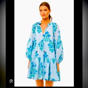 OLIPHANT balloon sleeve Jaipur in peach dress